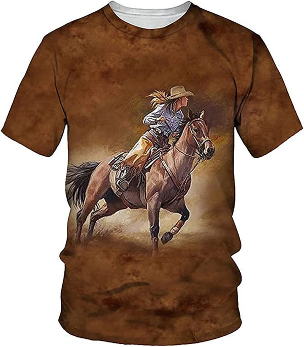 Camiseta Unisex Estampado 3D Digital Manga Corta Cuello Redondo