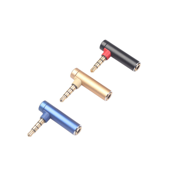 Adaptador de Audio 3.5mm Macho a Hembra con Giro de 90 Grados