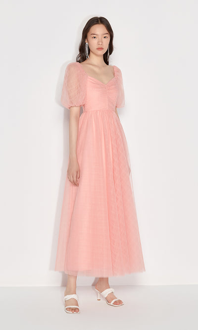 Vestido Cuadros con Mangas Voluminosas y Cuello Clásico - Image 6