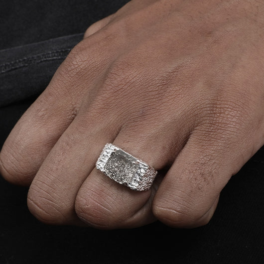 Anillo de Plata 925 con Circón y Superficie Texturizada - Ajustable - Image 7