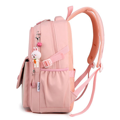 Mochila Escolar Ligera y de Gran Capacidad con Contraste de Colores - Image 4