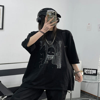 Playera Suelta con Estampado Ghost Face