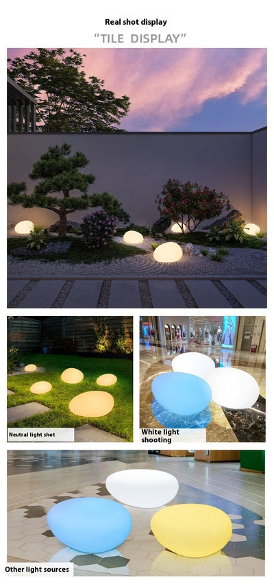 Lámpara Solar Decorativa de Piedra con Luz Luminiscente para Jardín - Image 8