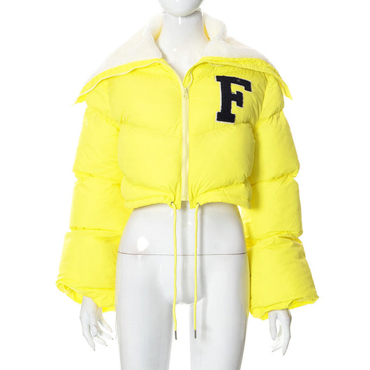 Chaqueta Acolchada Casual para Mujer con Cuello de Pelaje y Cordón Ajustable - Image 7
