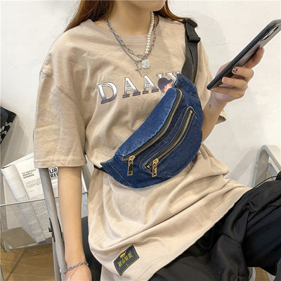 Bolsa de Pecho Denim Estilo Harajuku Japonés y Coreano - Image 4