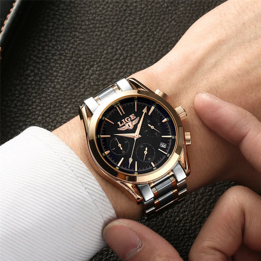 Reloj de Negocios Deportivo Acero Inoxidable Multifuncional con Calendario - Image 27