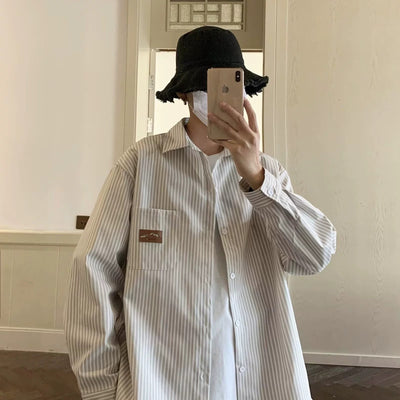 Camisa Casual Suelta a Rayas para Hombre - Estilo Refinado - Image 17
