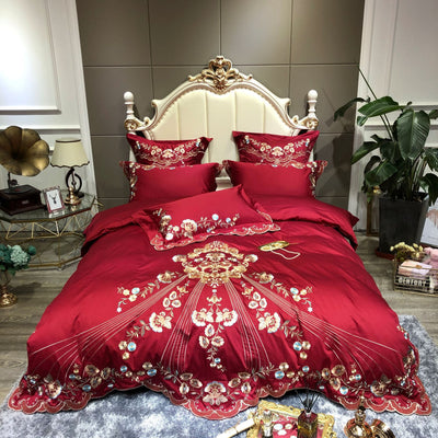 Juego de Cama Algodón Pima Bordado Estilo Palacio Lujo - Image 4