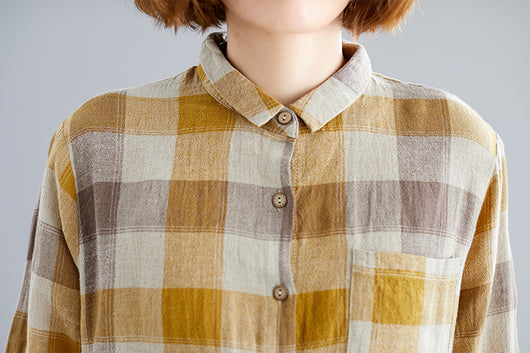 Camisa de Cuadros Manga Larga Talla Grande para Mujer - Image 6