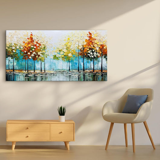 Cuadro Abstracto Moderno con Pintura al Óleo - Paisaje Contemporáneo en Lienzo - Image 3