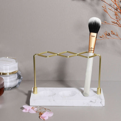 Organizador de Brochas de Maquillaje y Lápices de Cejas con Diseño Marmolado - Image 7
