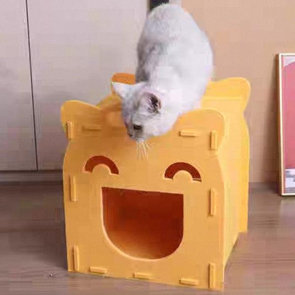 Cama Felpa para Gatos Cuatro Estaciones - Semicerrada Desmontable y Transpirable - Image 3