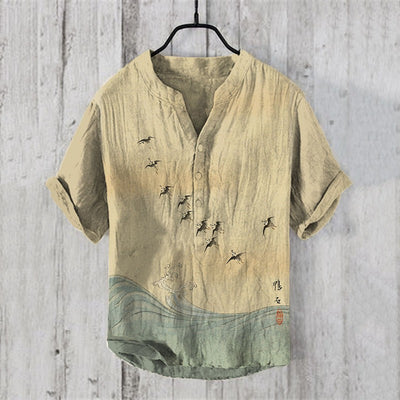 Camisa Hawaiana Navideña Casual con Estampado Santa para Hombre - Image 22