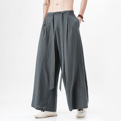 Pantalones Holgados de Algodón y Lino Talla Grande Estilo Chino para Hombre - Image 4