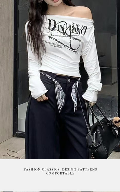 Blusa Manga Larga Hombro Asimétrico Ajustada y Reductora - Image 13