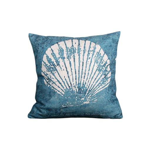 Funda de Almohada Estilo Mediterráneo con Concha Marina, Estrella de Mar y Coral - Image 6