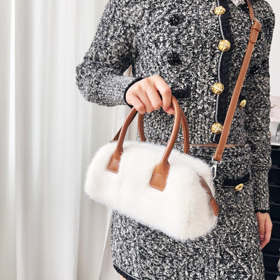 Bolsa Tote Vintage con Detalles de Peluche Ecológico - Image 13