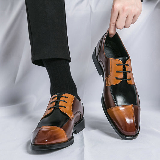 Zapatos de Cuero Talla Grande con Punta Cuadrada - Elegancia Formal y Casual