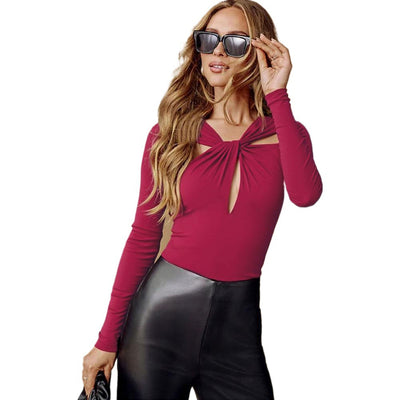 Blusa Tejida Elegante con Detalles Calados - Ajuste Slim para Otoño e Invierno - Image 6