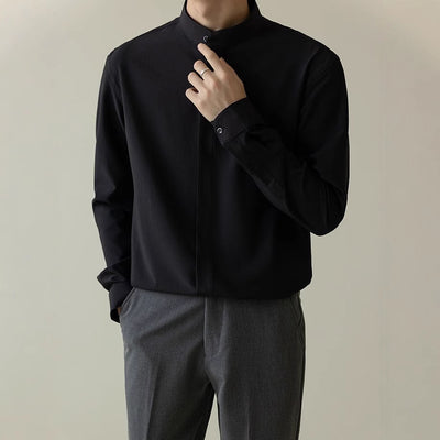 Camisa de Negocios Moderna Hombre Corte Coreano Antimanchas sin Arrugas - Image 3