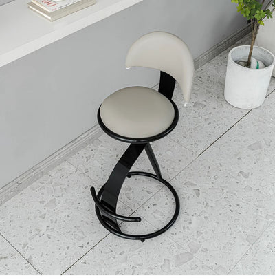 Taburete de Barra para Isla de Cocina con Respaldo, Cuero y Metal - Image 14
