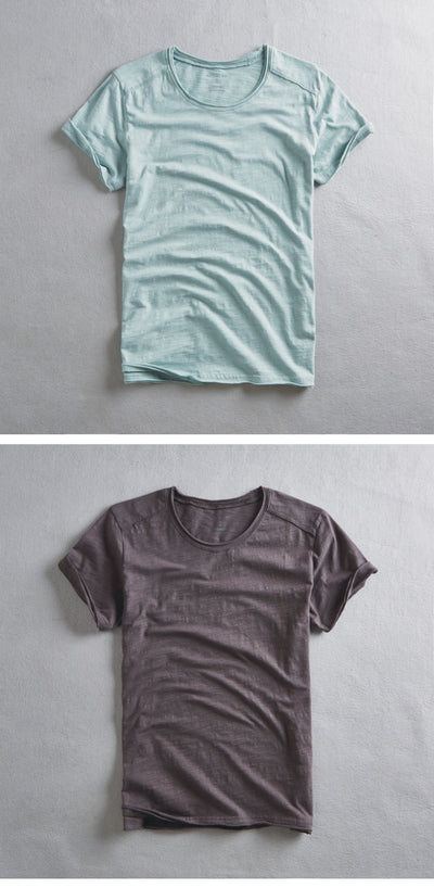 Camiseta de Manga Corta para Hombre en Algodón con Rayas de Bambú - Image 12