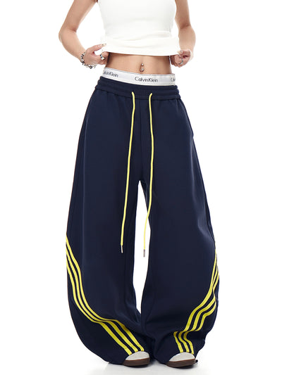 Pantalones de Chándal Cortos Retro a Rayas con Bloques de Color para Mujer - Image 22