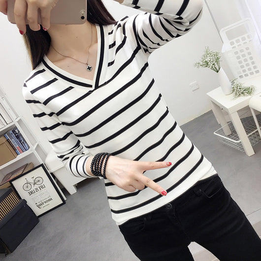Blusa Cuello V Manga Larga Estilo Coreano - Image 16