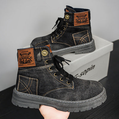 Botas Martin Denim Talla Grande para Hombre - Calzado de Trabajo Versátil - Image 6