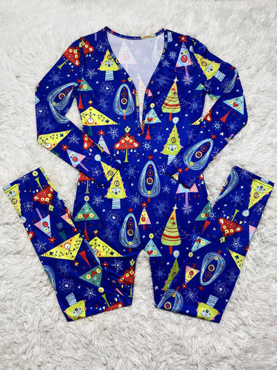 Pijama Navideño Estampado de Manga Larga para Casa - Image 3