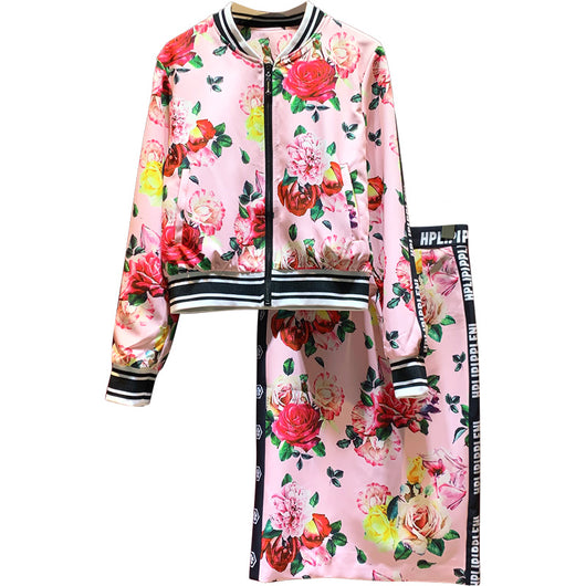 Traje de Temperamento con Estampado Floral Retro - Manga Larga - Image 11