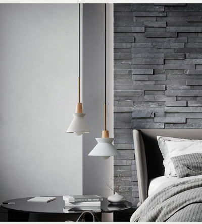 Lámpara Colgante Nórdica Estilo Cemento y Madera - Image 11