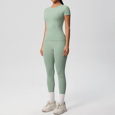 Conjunto Deportivo Mujer: Playera y Pantalón Yoga Cintura Alta - Image 30