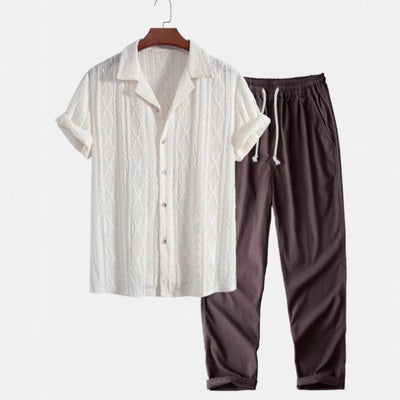Conjunto Casual de Camisa Estampada y Pantalón Cómodo - Image 4
