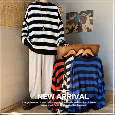 Suéter Rayas Hombre Cuello Redondo Oversize Pareja - Image 13