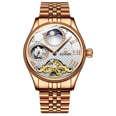 Reloj Automático Esqueleto de Acero Inoxidable Resistente al Agua - Image 10