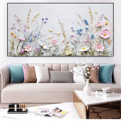 Cuadro Decorativo Flores 3D con Técnica Paleta - Arte Moderno para Sala de Estar - Image 12