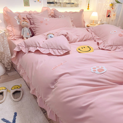 Juego de Cama Infantil 4 Piezas Estilo Princesa con Corazones - Image 15