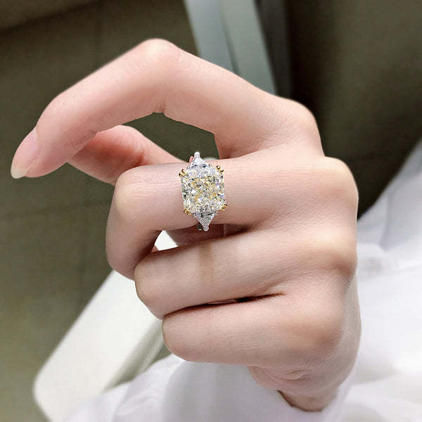 Anillo de Diamante Carbono Alto Estilo Europeo Americano