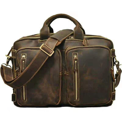 Bolsa Mensajera de Cuero Genuino para Hombre con Asa de Hombro - Image 10