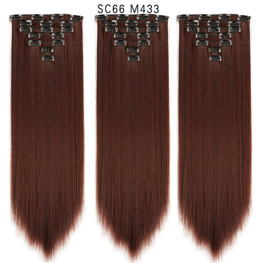 Set de Extensiones de Cabello con 16 Clips - Peluca de Fibra Sintética Premium - Image 46