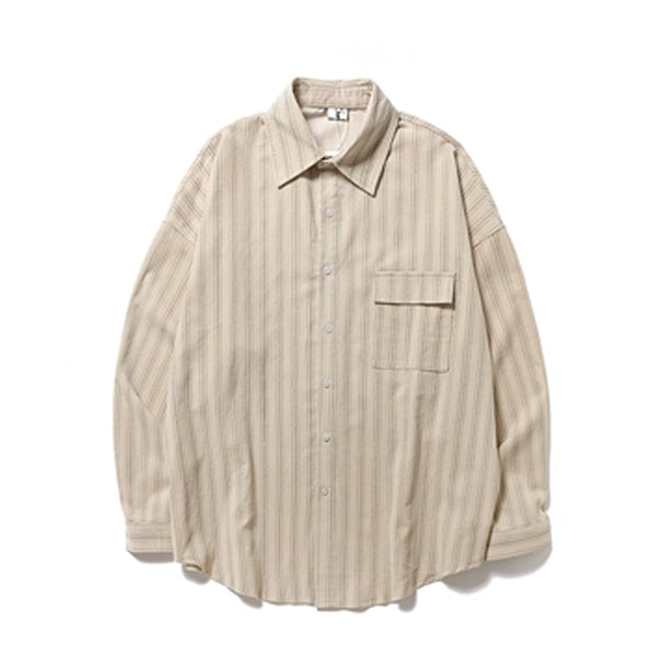 Camisa Retro Japonesa a Rayas Estilo Universitario