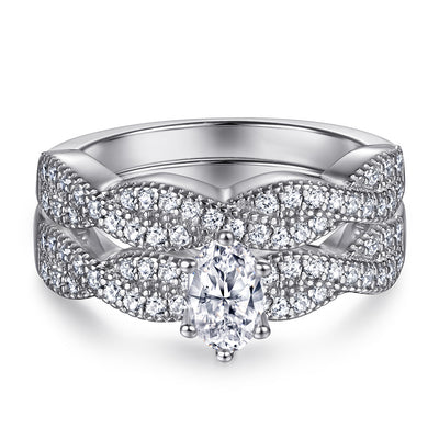 Juego de Anillos de Moda para Mujer con Diamantes - Image 9
