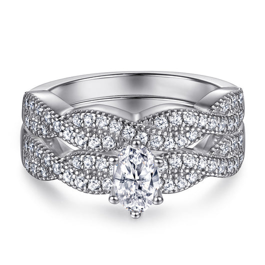 Juego de Anillos de Moda para Mujer con Diamantes - Image 9
