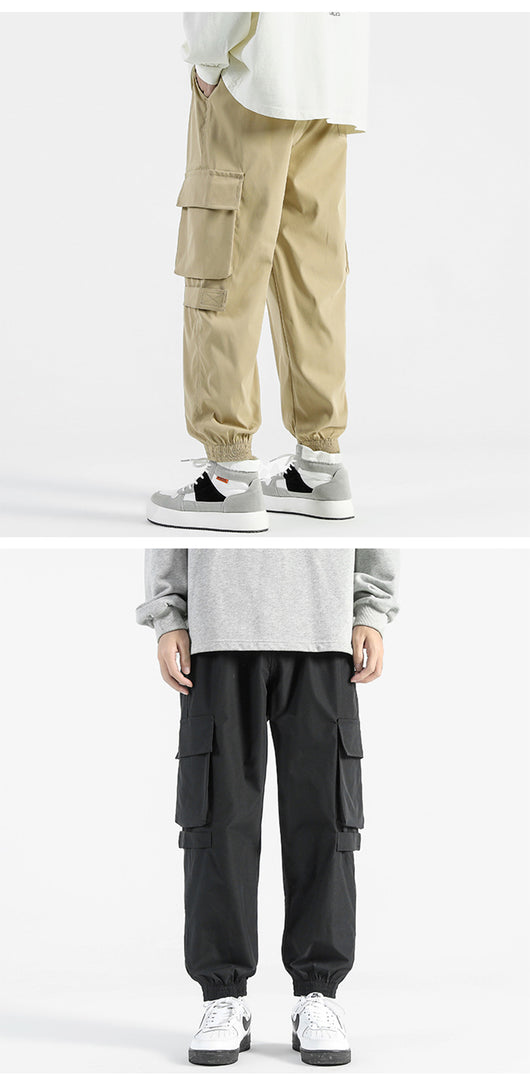 Pantalones Cargo Holgados con Bolsillos y Puños Ajustables - Image 22