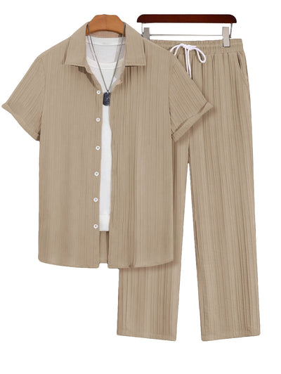 Conjunto de Pantalón y Camisa Suelta Casual para Hombre Talla Grande - Image 6