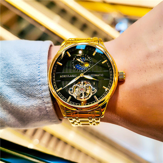 Reloj Mecánico Esqueleto Luminoso Resistente al Agua para Hombre - Image 2