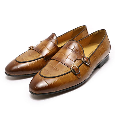 Zapatos Casuales de Cuero con Patrón en Relieve para Hombre - Image 3