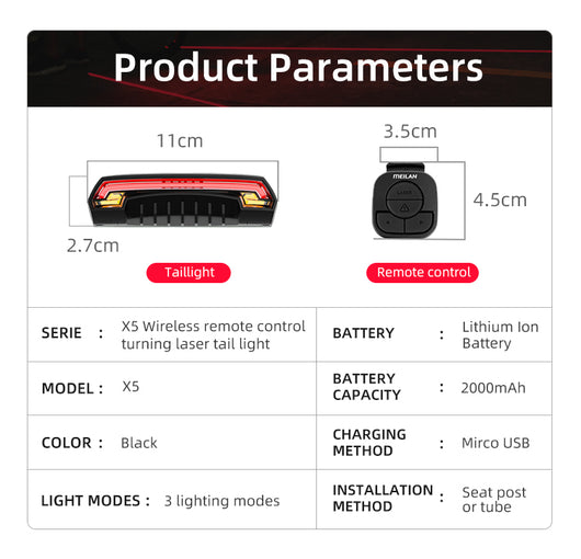 Luz Trasera de Bicicleta con Láser de Seguridad - Image 11