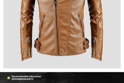 Chaqueta de Cuero PU con Forro Polar para Hombre - Estilo Moderno - Image 12